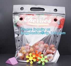 Resealable Fruits Vegetable Plastic Zip Lock Packaging Bags, OPP CPP Printed Grape Bags For Fruit, Fancy Zip-lock Plasti