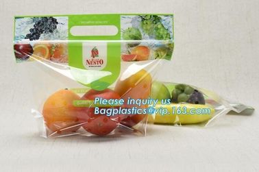 Reusable PP PET PE Material Grape Packing Bags With Slider, slider zipper grape bag with holes, Custom Printing Freezer