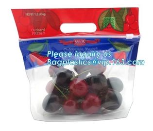 Food service grape packing bag with slider/Red grapes packing bag/Plastic fruit bag, bag for fruit and vegetable package