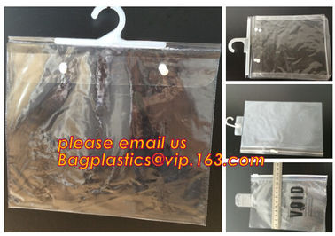 Custom Made Clothes Underwear PVC Packaging Bag with Hook Display Bikini Swimwear Bag,Environmental Material pvc swimwea