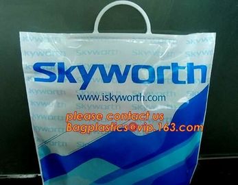 Heavy Duty Customized Printing Rigid Snap Handle Hard Plastic Bag,LDPE Rigid Handle Personal Belonging Bag bagplastics