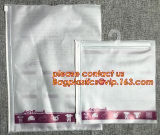 hook Zip lockk hanger bag for travel storage clothes,reliable manufacture cheap clear plastic pvc hanger bag for underwear