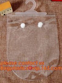 reusable transparent hanger hook plastic bags,degradable d2w hdpe/ldpe die cut / punch handle plastic door hanger bags