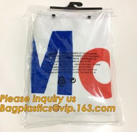 waterproof pvc swimwear bagwith hanger/pvc bikini bag/plastic bikini packaging bag plastic Zip lockk bag swimwear  bagease