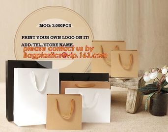 OEM/ODM Production Branded Luxury Design Printing Brown Craft Custom Kraft Paper Shopping Bag, Personalized Gift Bags wh