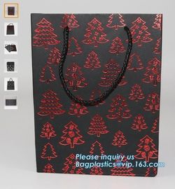 personalized luxury logo printed paper carrier packaging bag with window,Logo Printed Black Advertising Shopping Promoti