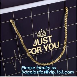 Luxury Black Card UV Hot Stamping Customized Logo Paper Carrier Bags Underware Jewelry Clothing, bagplastics, bagease