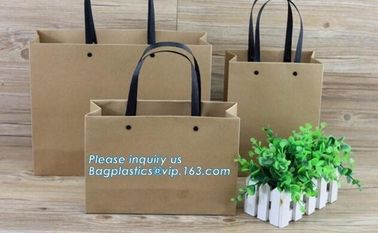 Matt Laminated Customized Luxury Retail Shopping Packaging hotstamping Logo Gold foil Paper Bags with Ribbon Bow bagease