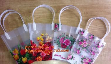 PP Trapezidal Rectangular Flower Package Bags,PP Flower Plastic Carry Bag with Tube Handle,flower pot bag printing PP pl