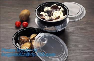 PET clear plastic food disposable container fruit salad bowl,disposable food packaging plastic bowls with lids bagplasti