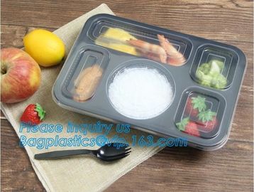 3 compartment plastic food storage Microwave Freezer Safe Plastic Disposable lunch box,Fast food container disposable ta