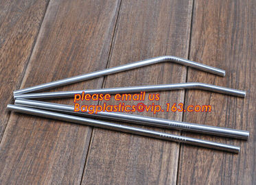 Diameter 6 mm 215 mm long stainless steel straw in bulk package,Stainless Steel Drinking Straws with Premium Aluminum Ca