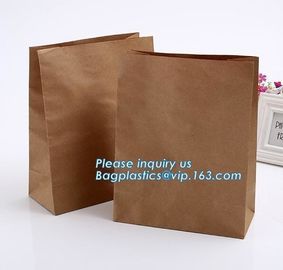 nature brown Kraft bread packaging paper bags,Brand paper bag machine making paper bag paper bread bag, BAGPLASTICS, LTD