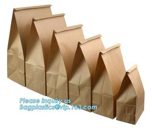 Eco-friendly high quality recycled custom logo printed brown dessert food craft bread paper lunch bags wholesale, bageas