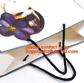 Recycle eco friendly Brown flat bottom shopping kraft paper bag With Paper Handle, Recyclable luxury style printed gift