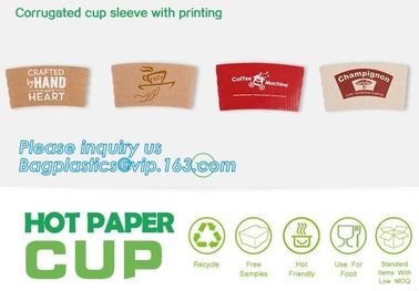 Biodegradable cup sleeve, Corrugated up sleeve with printing, brand logo, hot paper cup,cup sleeve, recyclable sleeve pa