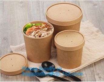 paper soup cups with paper lids hot soup kraft paper cup,disposable kraft paper soup cup with paper lid,bagease package