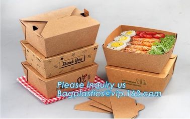 Disposable Custom Printed Food Kraft Lunch Paper Box For Food,Cardboard Paper Salad Box With Logo Printing bagease packa