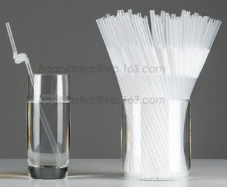 Disposable cute plastic white straight drinking straw, PLA individually wrapped drinking Straws, PLA straws disposable