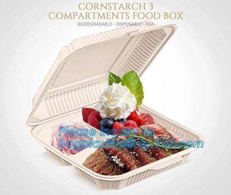 corn starch clamshell box,Corn Starch Food Container, Disposable Lunch Box,Biodegradable Microwave Corn Starch Food Cont