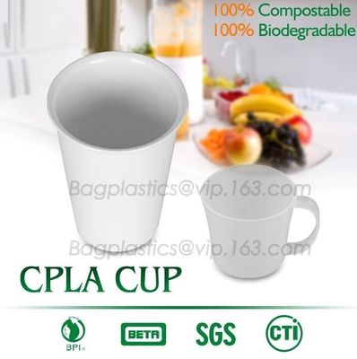 16 oz PLA compostable coffee paper cup with CPLA compostable lid,100% compostable pla coated paper cup 6OZ with CPLA Lid