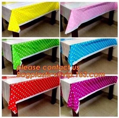 10Pcs Pack Waterproof Rectangle 137cm x 274cm Table Cover Tablecloth Plastic Tablecover For Wedding Patry Event Decorati