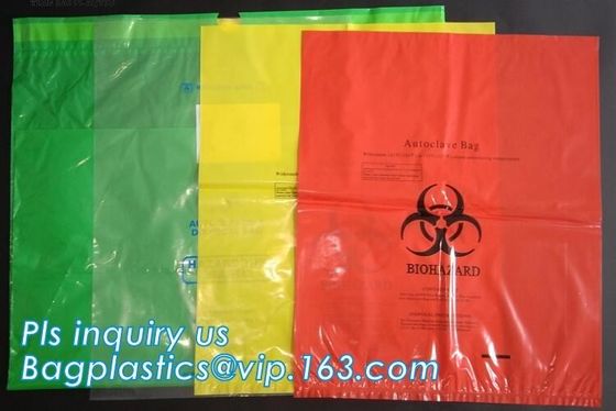 Biohazard disposable medical sterilization retort pouch bags hospital medical waste garbage biohazard bag, bagplastics