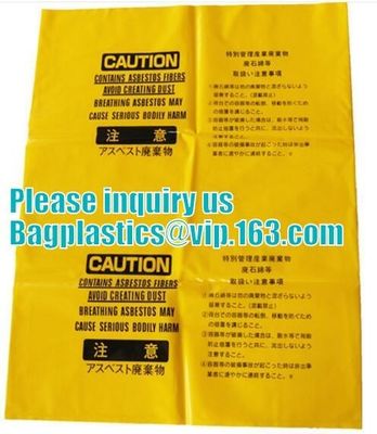 China supplier manufacturing custom printed safety white transparent jumbo plastic garbage packaging asbestos waste bag