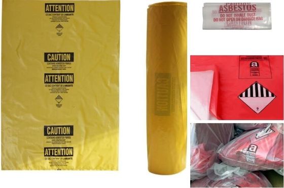 Wholesale large oversize thicker LDPE asbestos remove bags, disposable biohazard garbage bags, asbestos poly bag, bageas