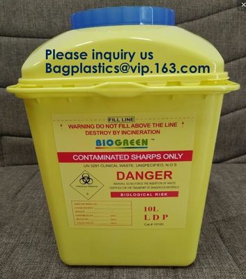 OEM 3l 5l 10l 12l 21l 22l yellow hospital biohazard medical needle disposal plastic safety sharps container