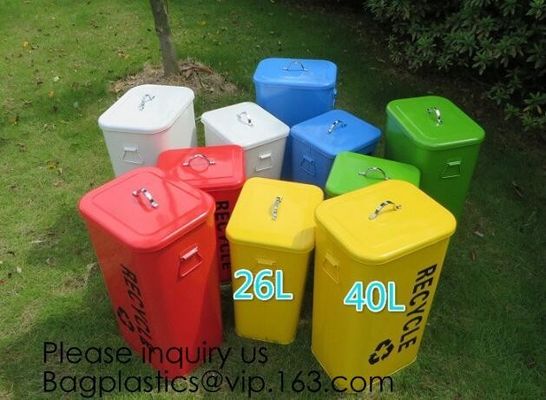 Garbage Waste Bin Big Capacity Stainless Steel Trash Can Powder Coating Steel Dustbin Litter Bin Stainless Steel Trash C