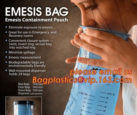 Disposable Portable Medical Emesis Bags, Disposal Waterproof Airsickness Vomit Emesis Bag, Pack Emesis Bag,