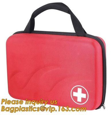 Red pu leather waterproof mini eva first aid kit case,first aid box plastic case carrying case,Medical Multi-functional