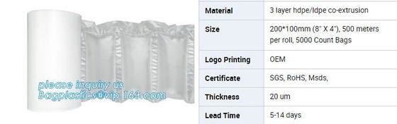 bubble dunnage pillow air bag, air cushion films for packaging, air filled pillow bag, air column bag, dunnage cushion a