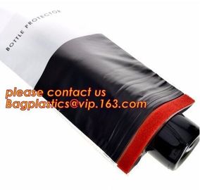 Zipped bottom plastic bottle wrap plastic bottle sleeves air wine slip Self zipped liquor bottle plastic wrap bagease pa