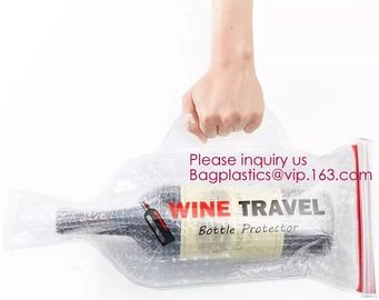 Bottle Protector Bubble Travel Bag,Travel Trip Bag With Bubble Inside And Double Zip lockks,Sleeve Travel Bag - Inner Skin
