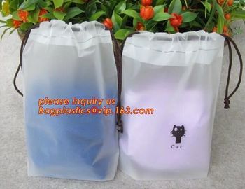 Biodegradable Cotton string LDPE plastic laundry bag custom poly bag drawstring bag,Customized Logo Printed Poly Drawstr
