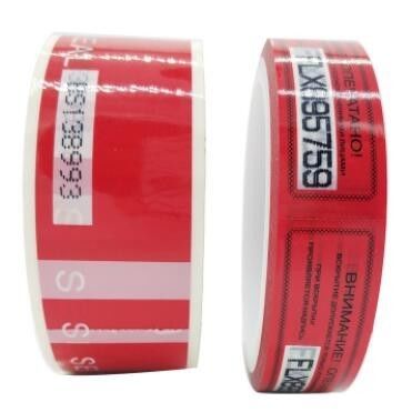 Printed Tamper Evident Adhesive Void Security Tape,China supplier pet void tape double sided clear polyester pet tape