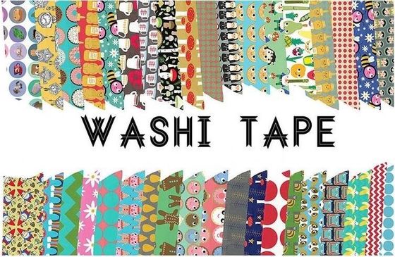 Colorful Custom Printed Masking Adhesive Tape , Waterproof Custom Make Washi Tape,masking printed washi paper tape PACKA