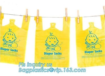 Amazon hot sale scented disposable Nappy sacks bag baby diaper bag, Eco-Friendly Scented Baby sacks tie handle disposal