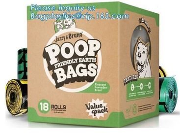 COMPOSTABLE BPI CERTIFIED, fabric Dog Waste Poop bags Holder/ pet Poop Bag Dispenser with Carabiner Clip and waste bagS