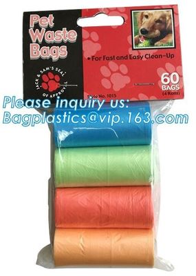 biodegradable dog poop bags/dog waste bags with dispenser, Dog Waste Bags with Dispenser and Leash Clip/Pet waste bag