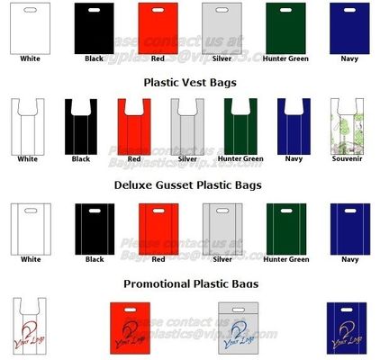 plastic garbage bag, t-shirt bag on roll, pe garbage bag, China HDPE T-shirt bags on roll