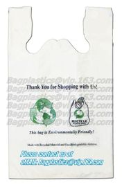 Go Green Bamboo Biodegradable Eco-friendly Reusable Plastic T-Shirt Bags Handles Shopping,Compostable Grocery Shopping