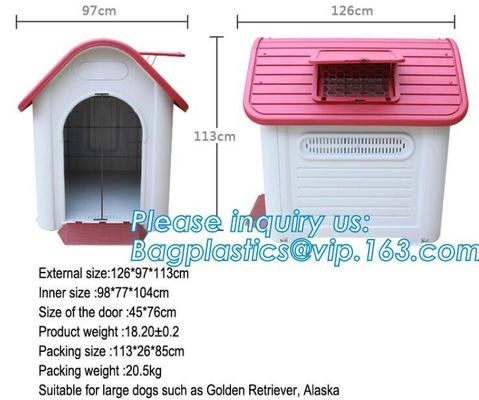 Home Indoor Outdoor Eco Friendly Dog House, Wholesale blue indoor outdoor plastic pet dog house, Kennel with window, cat