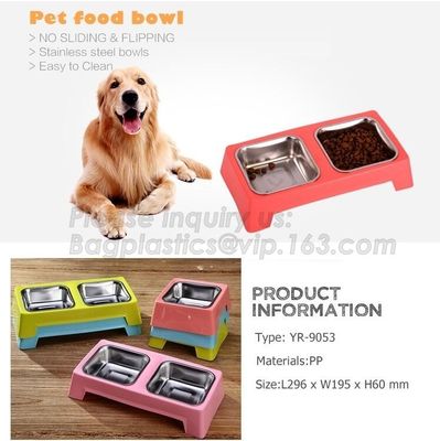 FDA certified Dog Bowls, Stainless Steel Dog Food Bowl with No Spill Non-Skid Silicone Mat for Feeding Dogs Cats and Pet