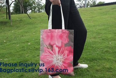 Full Color Custom Printed Canvas Handled Cotton Shopping Tote Bags,Factory Supply Unique Design Handled Eco Shopping Cot