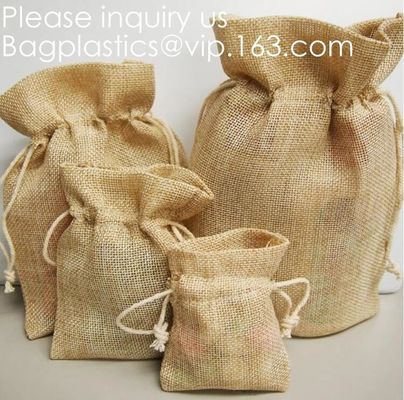 Brulap Candy Bags with Ribbon String Birthday Wedding Party Gift Bags Jewelry Pouches DIY Craft Party Favor Jute Gift Ba