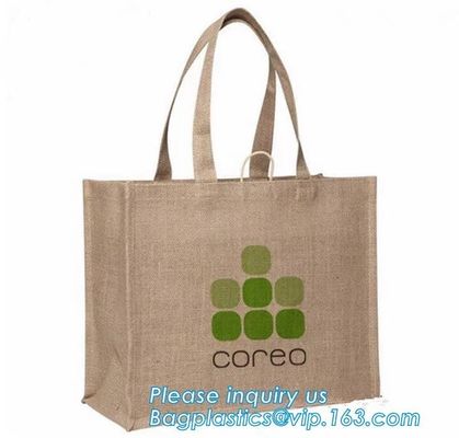 shoulder strap plain jute beach bags logo print jute shopping bag promotional hessian burlap tote jute bag bagease pac