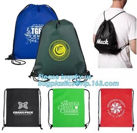 New recycled pp woven bag custom foldable polyester shopping bags,Hot Sales Gym Bag Drawstring 210d Polyester Drawstring